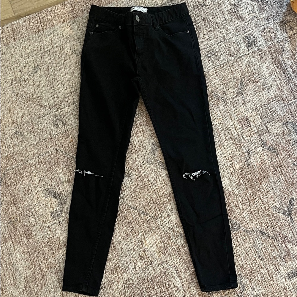 Free People Black Ripped Skinny Jeans